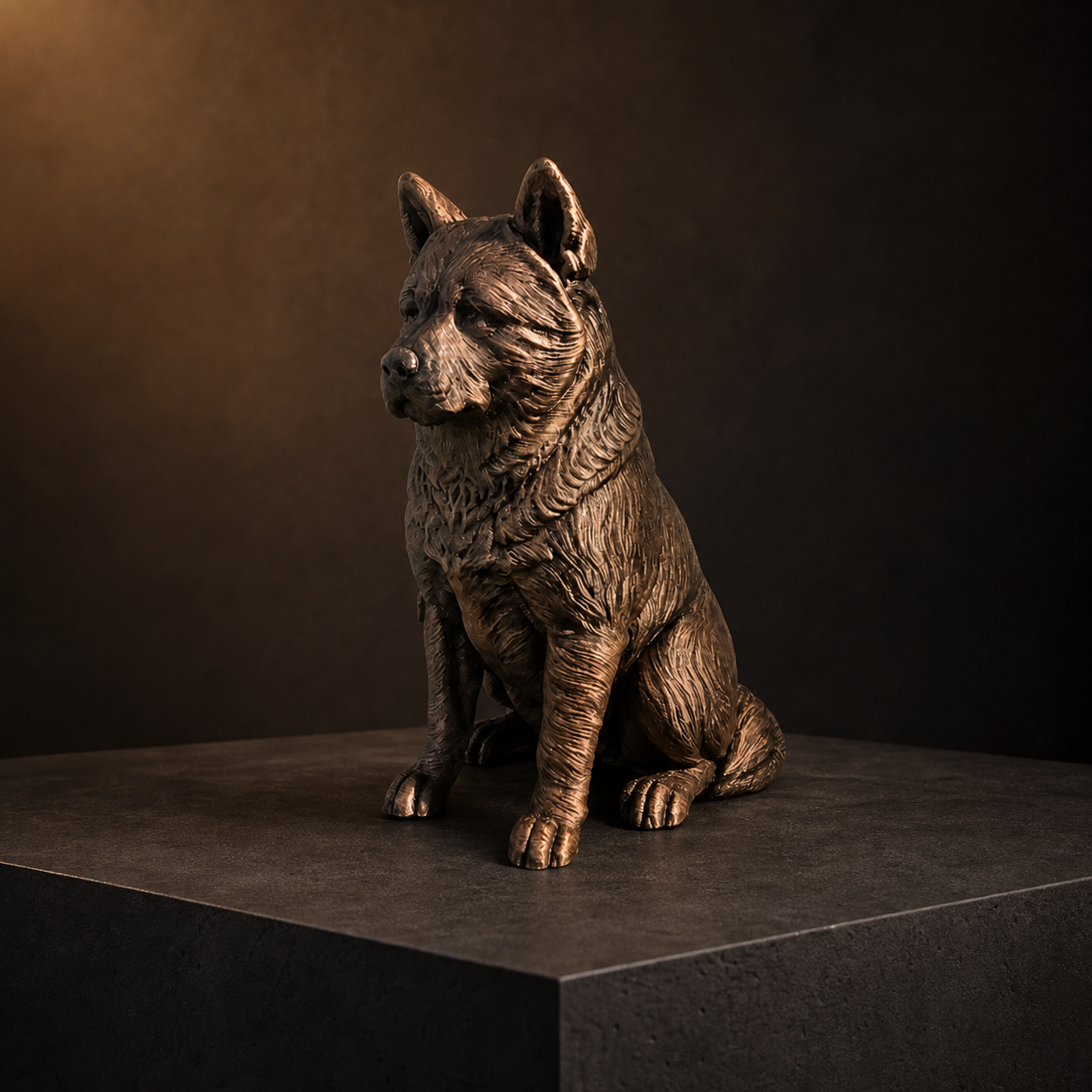 Akita Hundefigur sitzend – Akita Dog Figurine | Japanische Hunderasse Deko | Made in Germany Fehn-factory.de