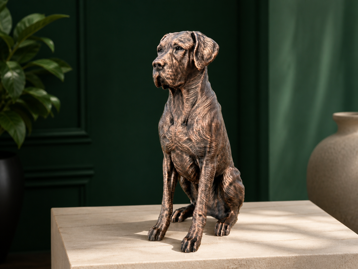 Deutsche Dogge (Great Dane) – detailreiche sitzende Hundefigur | Geschenk für Doggen-Fans | Made in Germany Fehn-factory.de