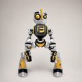 Fokobot – bewegliche Roboterfigur in Silber, Schwarz und Gold, 16,1 cm FehnFactory
