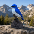 Berghüttensänger – Mehrfarbige Mountain-Bluebird-Skulptur FehnFactory