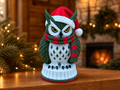 Wachsame Weihnachtseule – Festliche Eulen-Skulptur FehnFactory