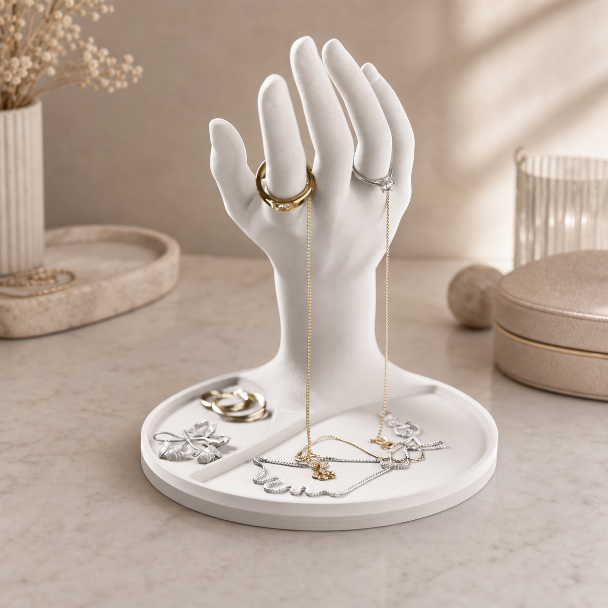 Jewelry Hand with Tray – Schmuck- und Schlüssel-Organizer FehnFactory