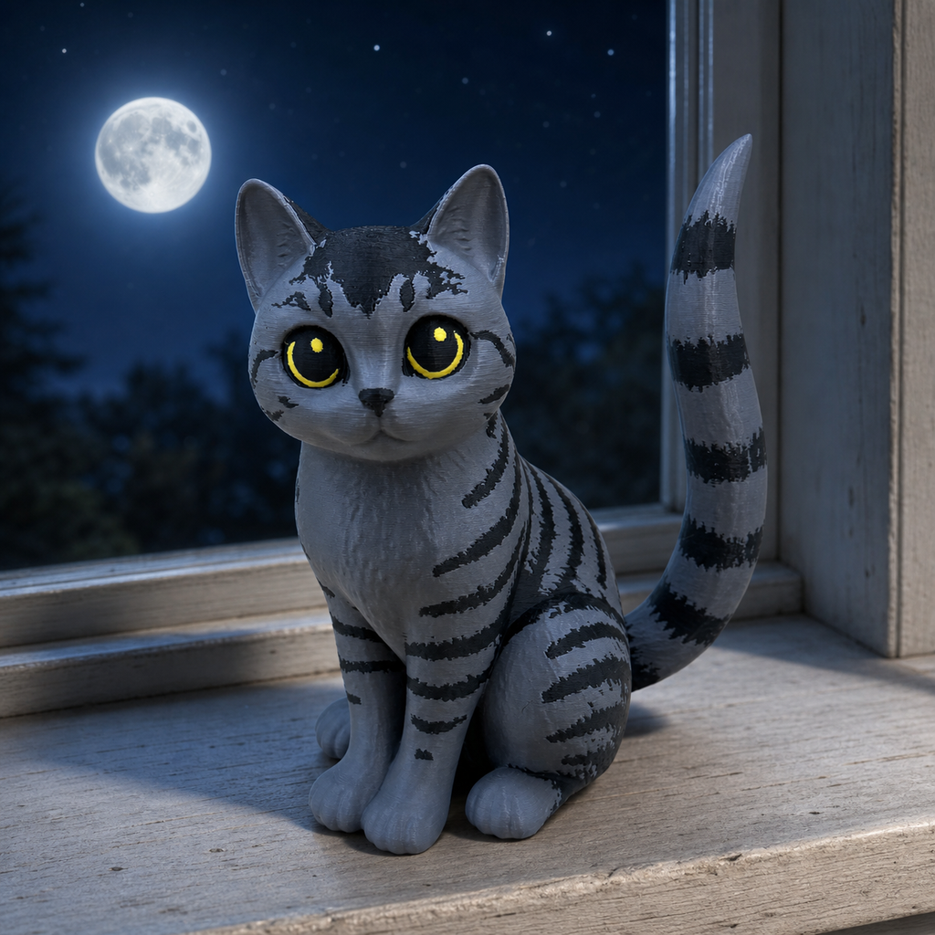 Moonstripe Kitten – Freistehende Kätzchen-Figur FehnFactory