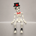 Dapper Skeleton – bewegliche Skelettfigur mit Zylinder FehnFactory