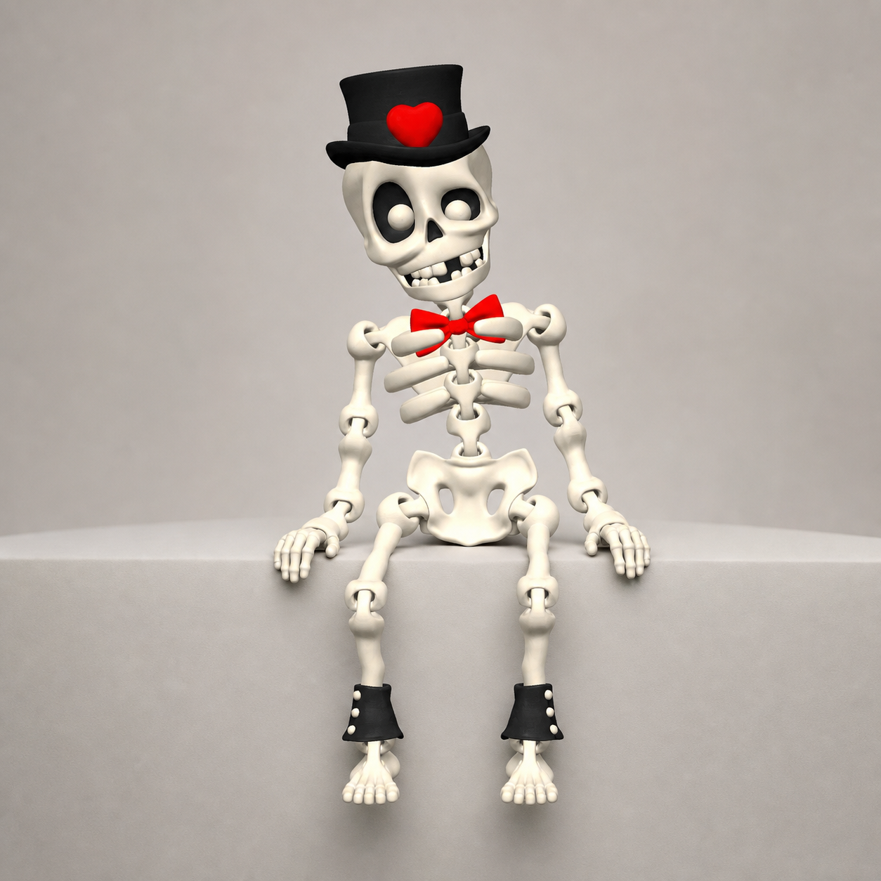 Dapper Skeleton – bewegliche Skelettfigur mit Zylinder FehnFactory