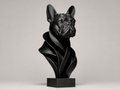 Moderne French-Bulldog-Büste – Hundeskulptur auf Sockel FehnFactory