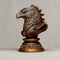 Ornamentale Adlerbüste – Greifvogel-Skulptur auf Rundsockel FehnFactory