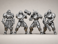 4 Mech-Samurai – Cyberpunk Krieger Figuren-Set FehnFactory