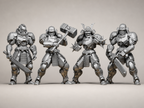 4 Mech-Samurai – Cyberpunk Krieger Figuren-Set FehnFactory