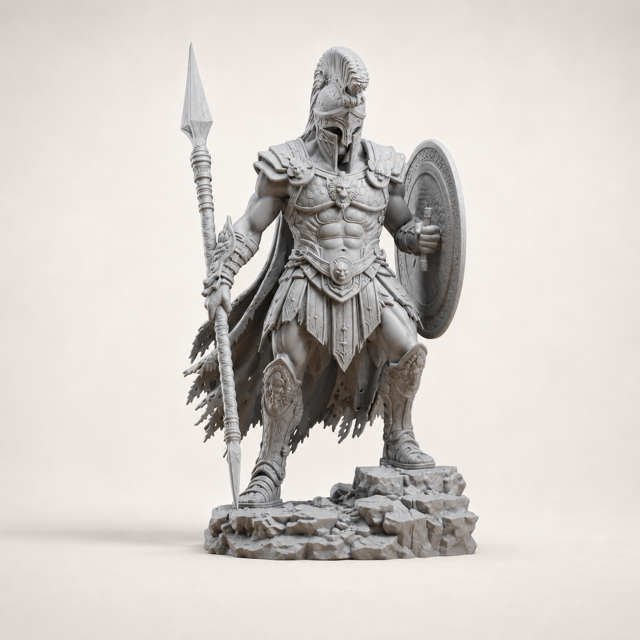 Spartanischer Krieger mit Speer und Schild FehnFactory