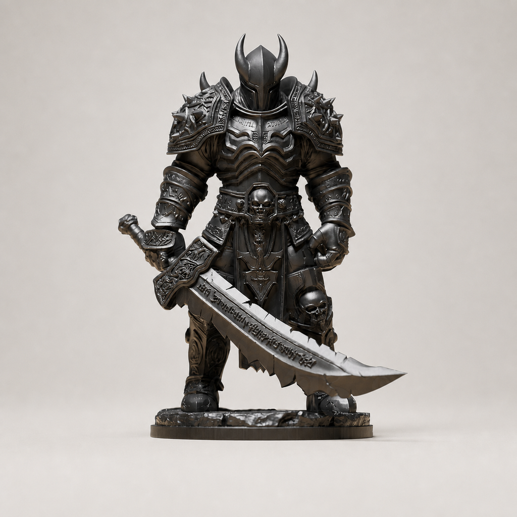Monster-Kriegerskulptur – Gehörnter Dark Fantasy Ritter FehnFactory