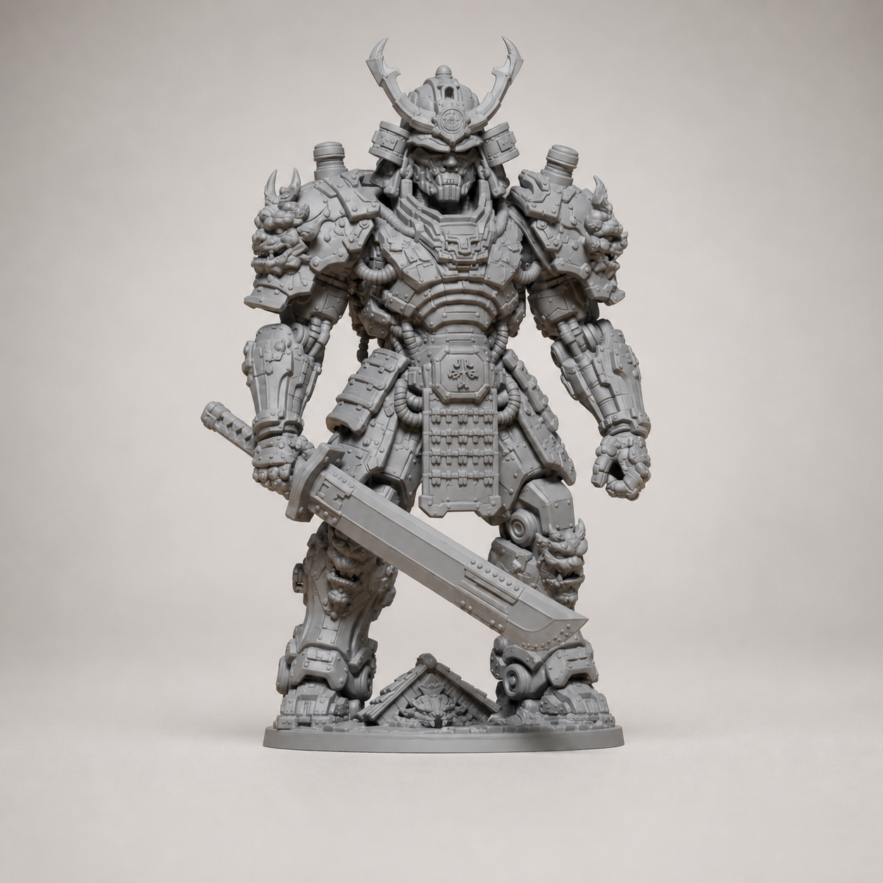 Cyberpunk-Mecha-Samurai – futuristische Krieger-Skulptur FehnFactory