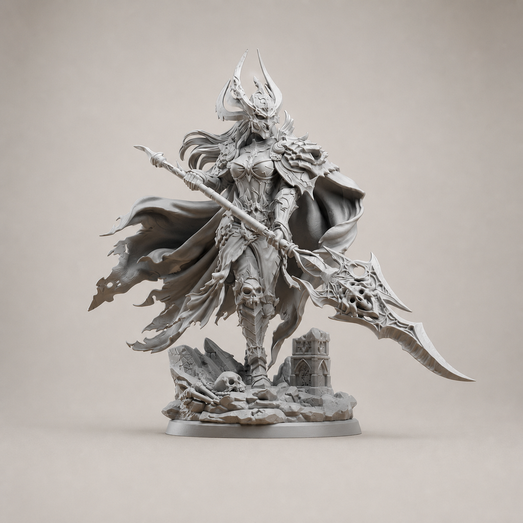 Untote Königin mit Speer – Dark-Fantasy-Statue FehnFactory