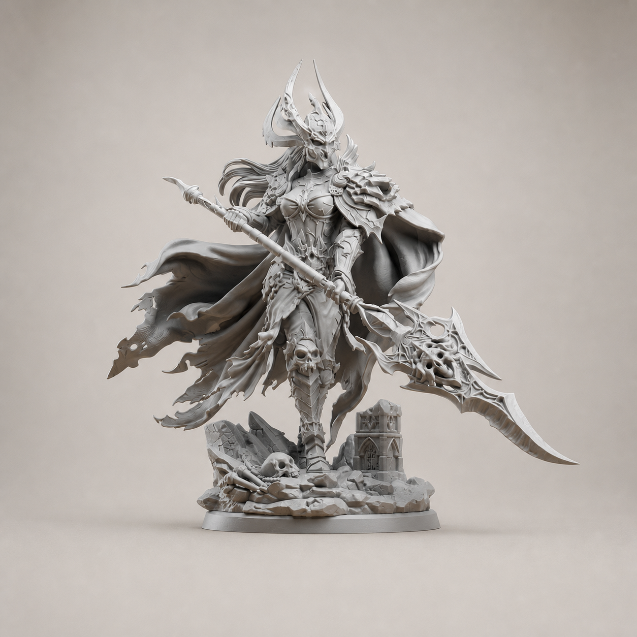 Untote Königin mit Speer – Dark-Fantasy-Statue FehnFactory