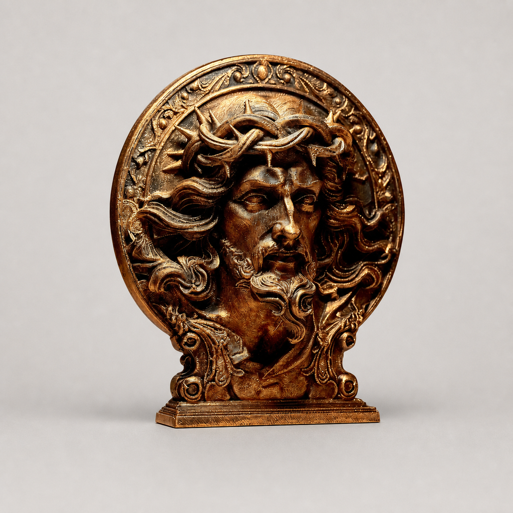 Jesus-Porträtrelief – Freistehende Christus-Skulptur FehnFactory