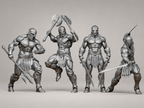 4 Gladiatoren – Römische Krieger Figuren-Set FehnFactory
