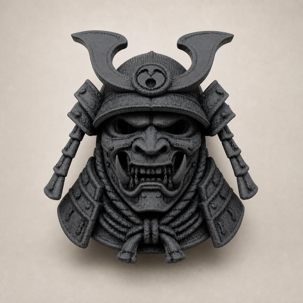 Oni-Samurai – Wandskulptur mit Schlüsselloch-Aufnahme FehnFactory