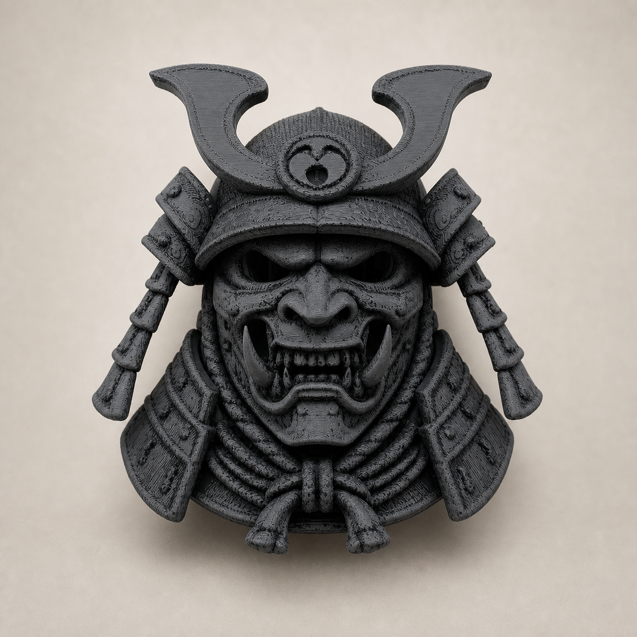 Oni-Samurai – Wandskulptur mit Schlüsselloch-Aufnahme FehnFactory