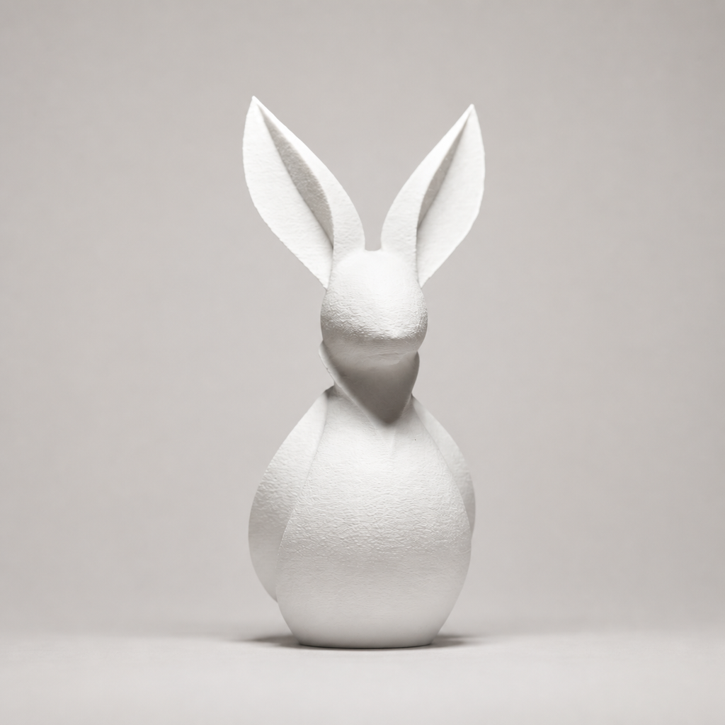 Moderne Hasenfigur – Minimalistische Skulptur FehnFactory