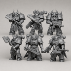 6 gepanzerte Krieger – Fantasy & Sci-Fi Figuren-Set FehnFactory