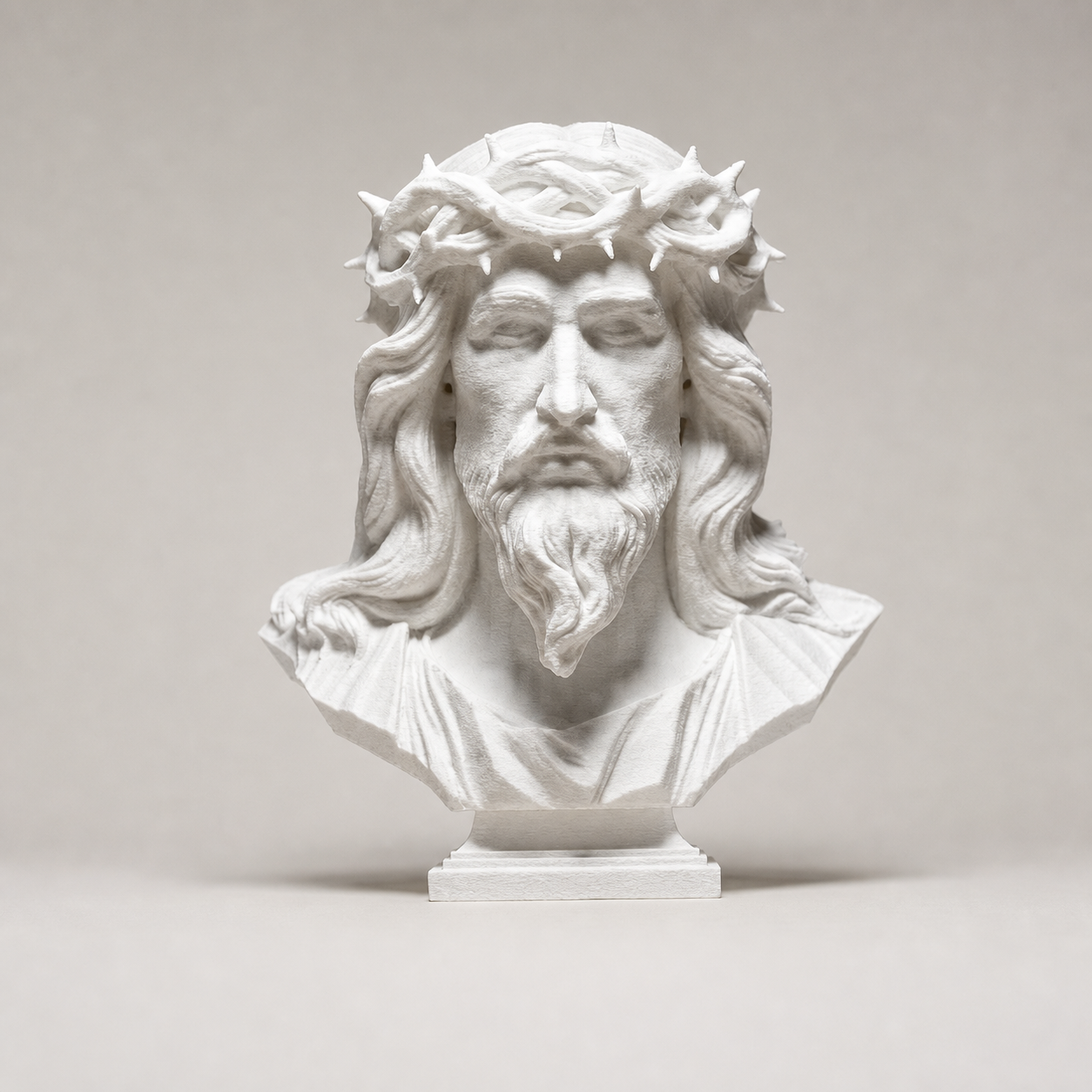 Jesus-Christus-Büste mit Dornenkrone – Christliche Skulptur FehnFactory