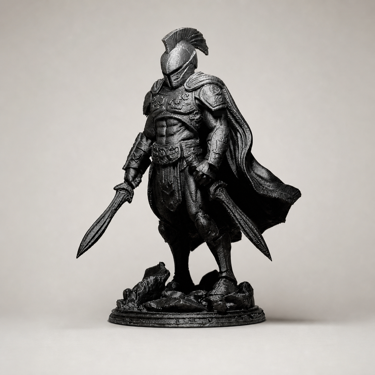 Spartaner-Kriegerskulptur – Gladiator mit zwei Schwertern FehnFactory