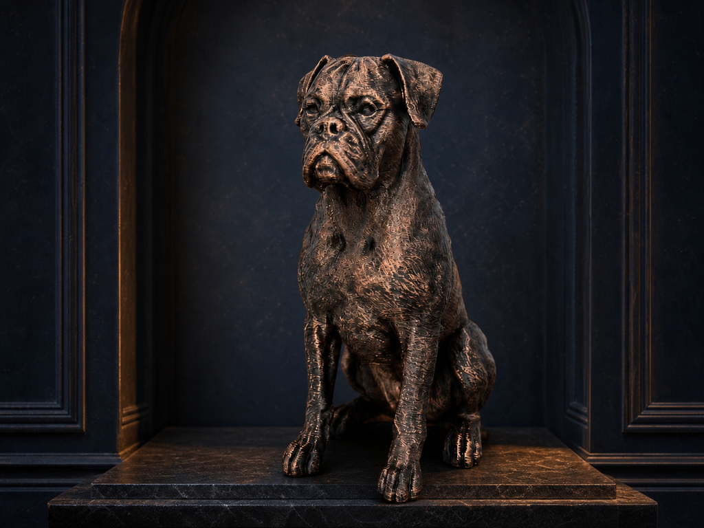 Boxer – detailreiche sitzende Hundefigur | Geschenk für Boxer-Fans | Made in Germany Fehn-factory.de