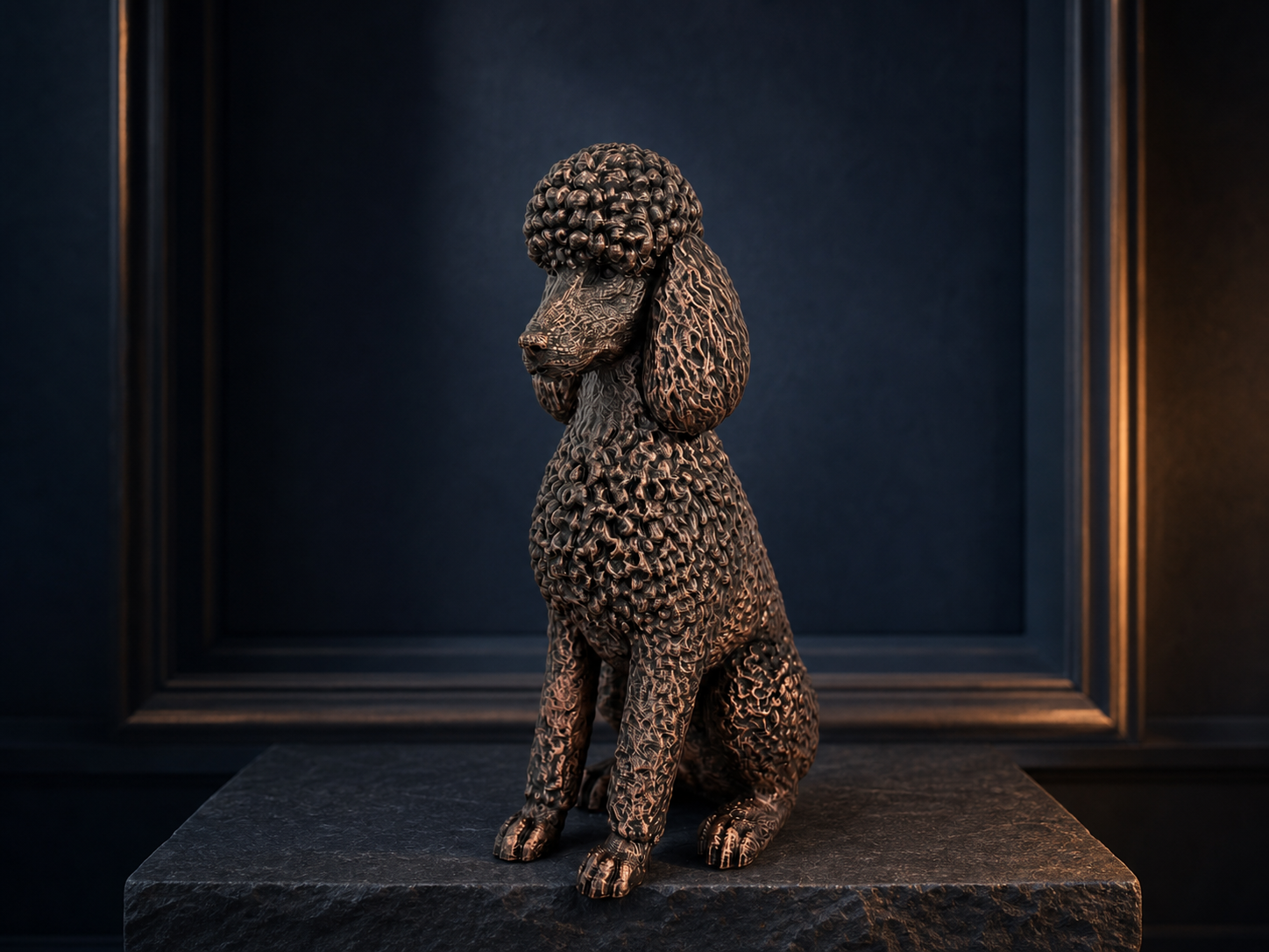Standardpudel – detailreiche sitzende Hundefigur | Geschenk für Pudel-Fans | Made in Germany Fehn-factory.de
