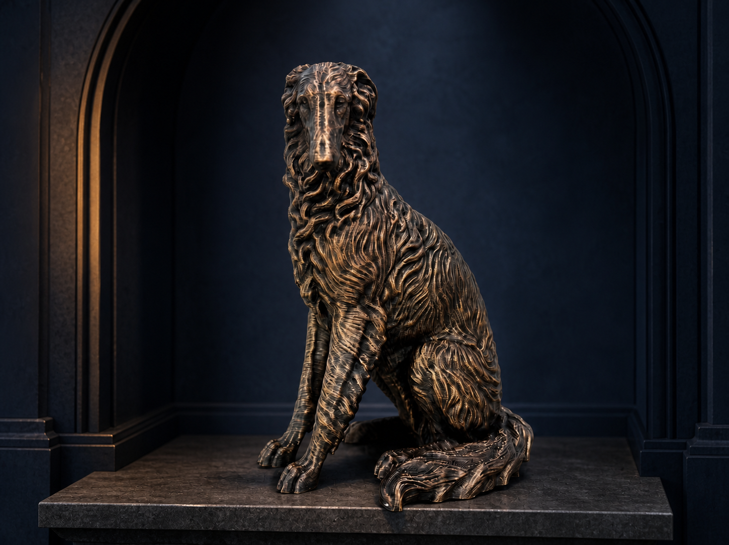 Borzoi – detailreiche sitzende Hundefigur | Geschenk für Windhund-Fans | Made in Germany Fehn-factory.de