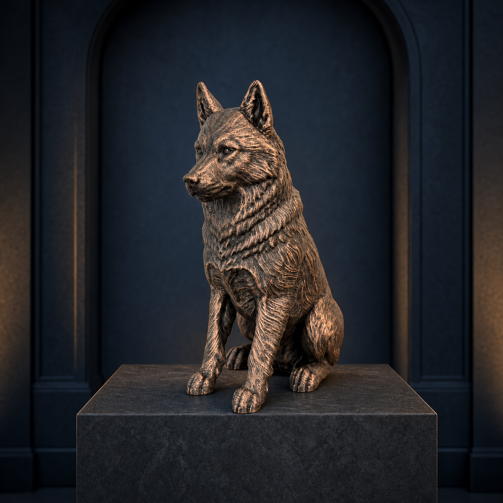 Husky – detailreiche sitzende Hundefigur | Geschenk für Husky-Fans | Made in Germany Fehn-factory.de