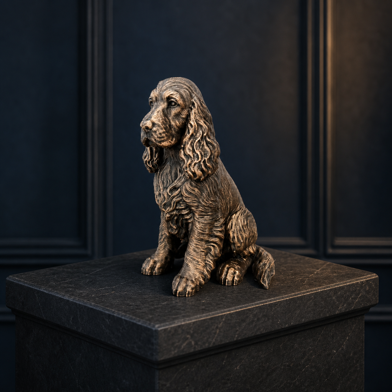 Cocker Spaniel – detailreiche sitzende Hundefigur | Geschenk für Spaniel-Fans | Made in Germany Fehn-factory.de