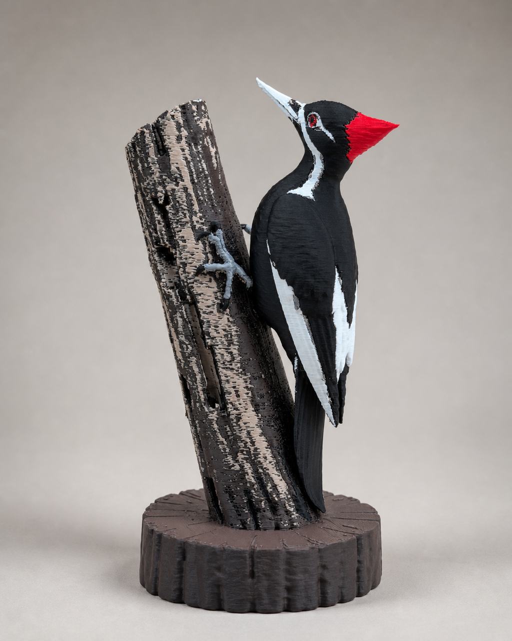 Pileated Sentinel – mehrfarbige Helmspecht-Skulptur FehnFactory