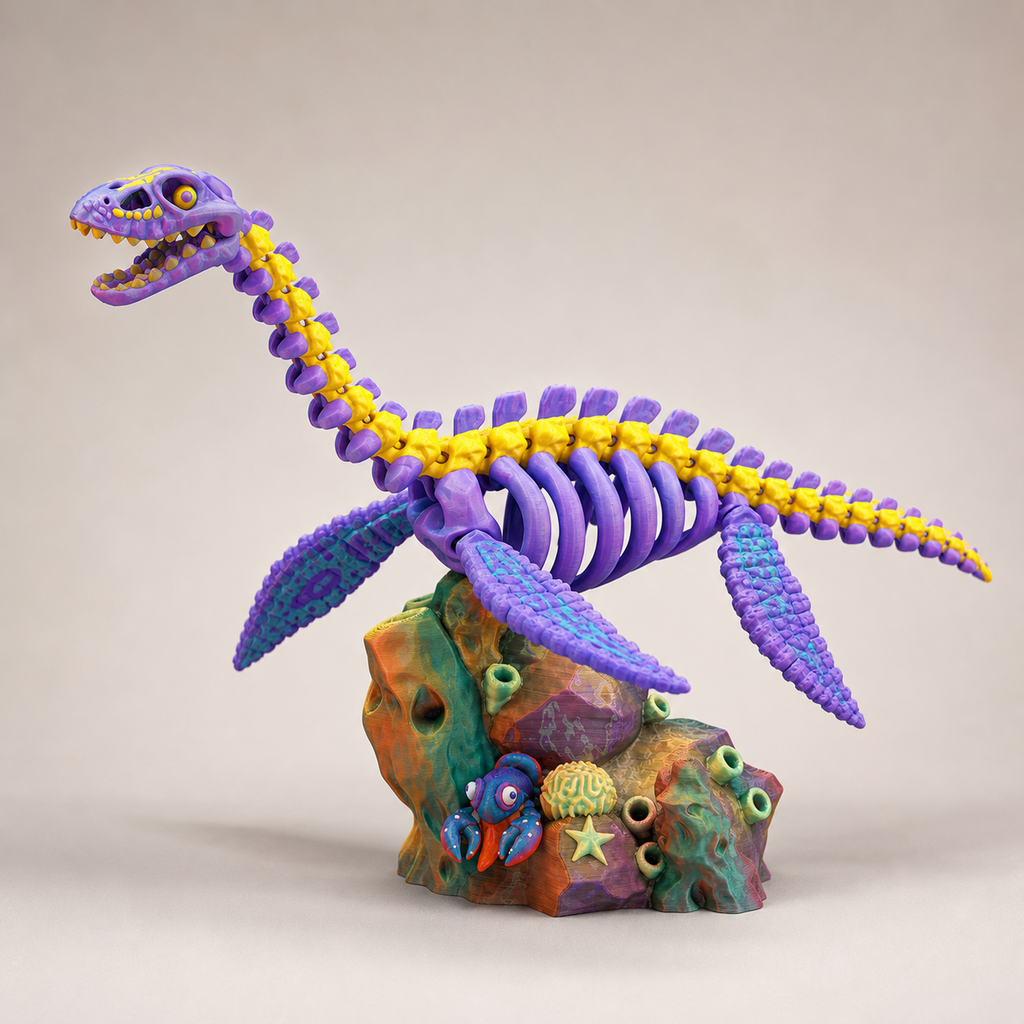 Skeleton Plesiosaurus – bewegliches Meeressaurier-Skelett mit Stand, 28,5 cm FehnFactory