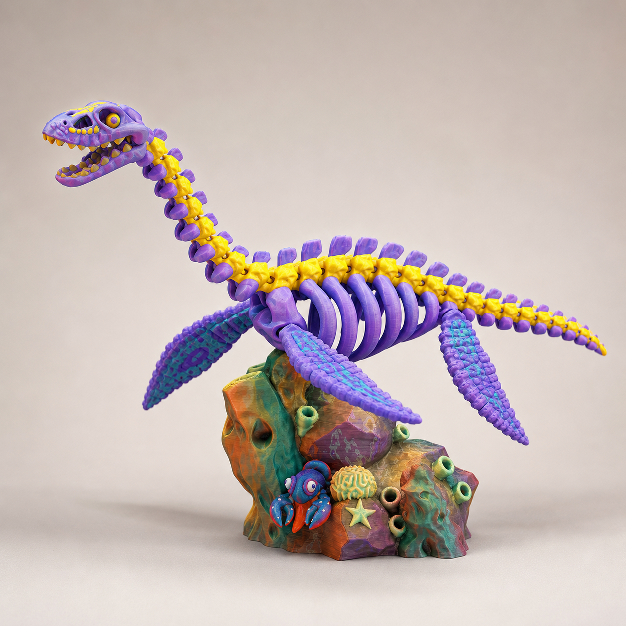 Skeleton Plesiosaurus – bewegliches Meeressaurier-Skelett mit Stand, 28,5 cm FehnFactory