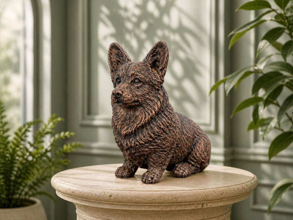 Corgi – detailreiche sitzende Hundefigur | Geschenk für Corgi-Fans | Made in Germany Fehn-factory.de