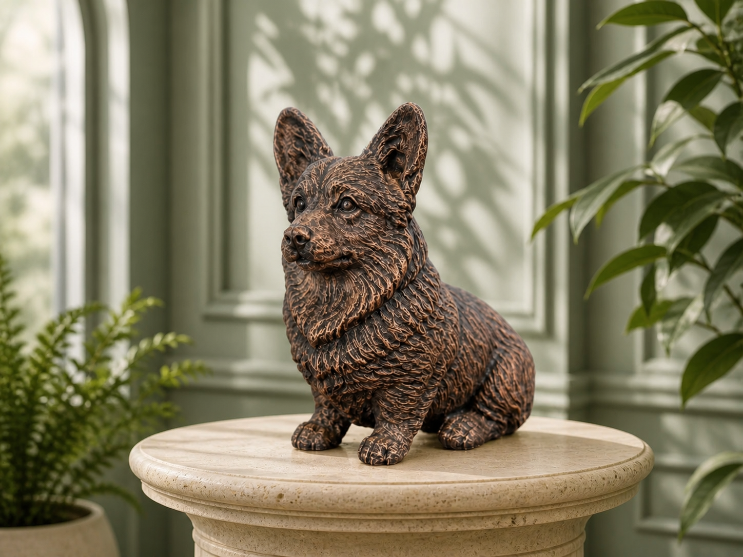 Corgi – detailreiche sitzende Hundefigur | Geschenk für Corgi-Fans | Made in Germany Fehn-factory.de