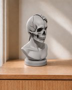 Totenkopf-Büste Frau – 01_silber hand