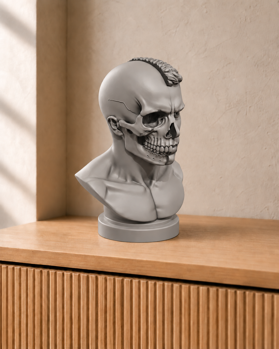 Totenkopf-Büste Mann – 01_silber hand