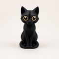 Midnight Moonwatch Cat – Schwarze Katzen-Skulptur FehnFactory