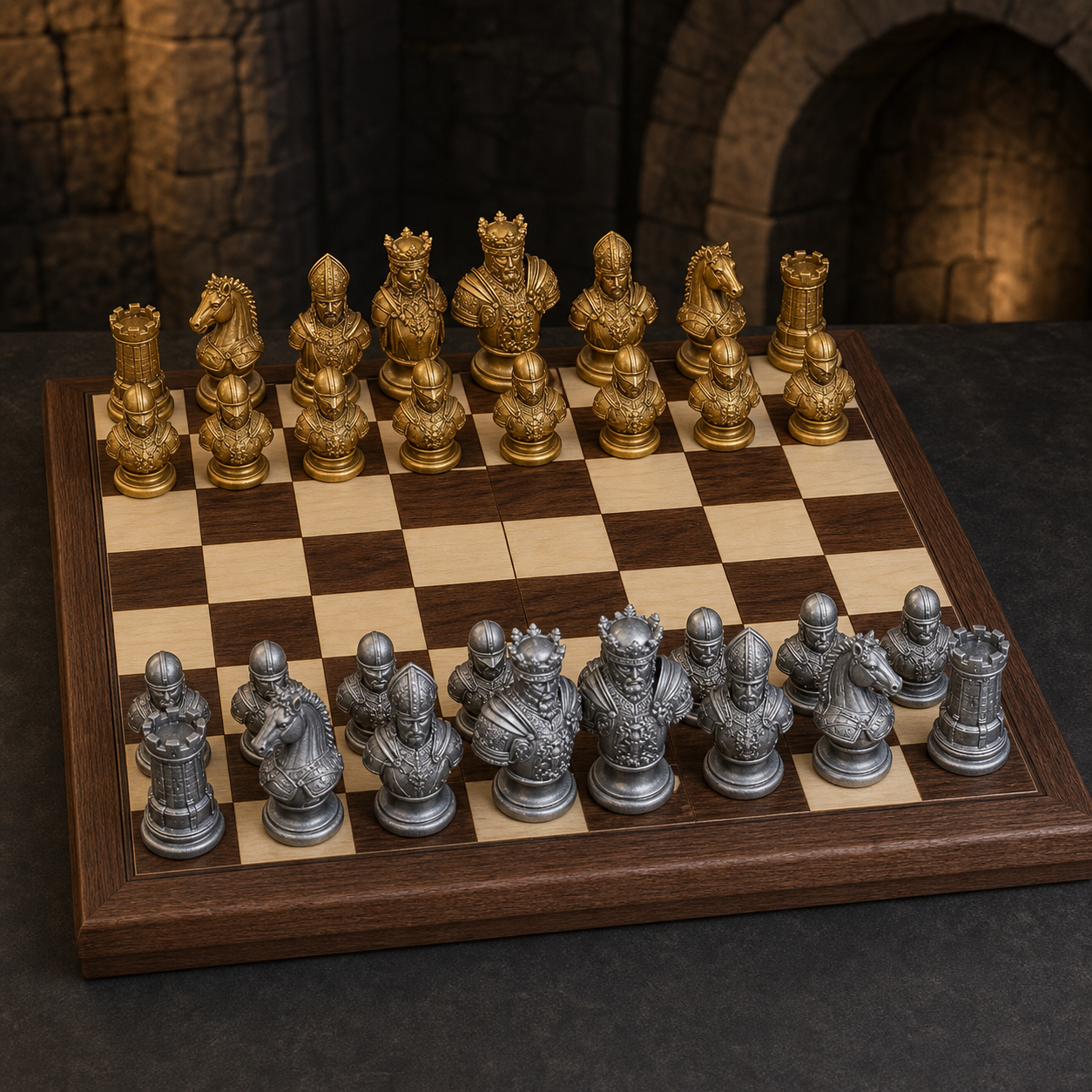 Mittelalter-Schach – 32 handbemalte PLA-Figuren FehnFactory