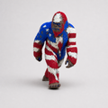 Star Spangled Sasquatch – Mehrfarbige Bigfoot-Skulptur FehnFactory