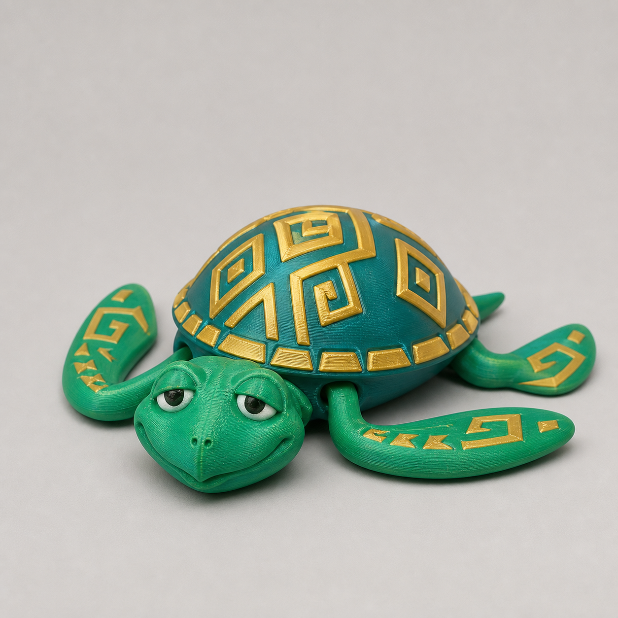Tattooed Turtle – bewegliche mehrfarbige Schildkrötenfigur, 20,3 cm FehnFactory
