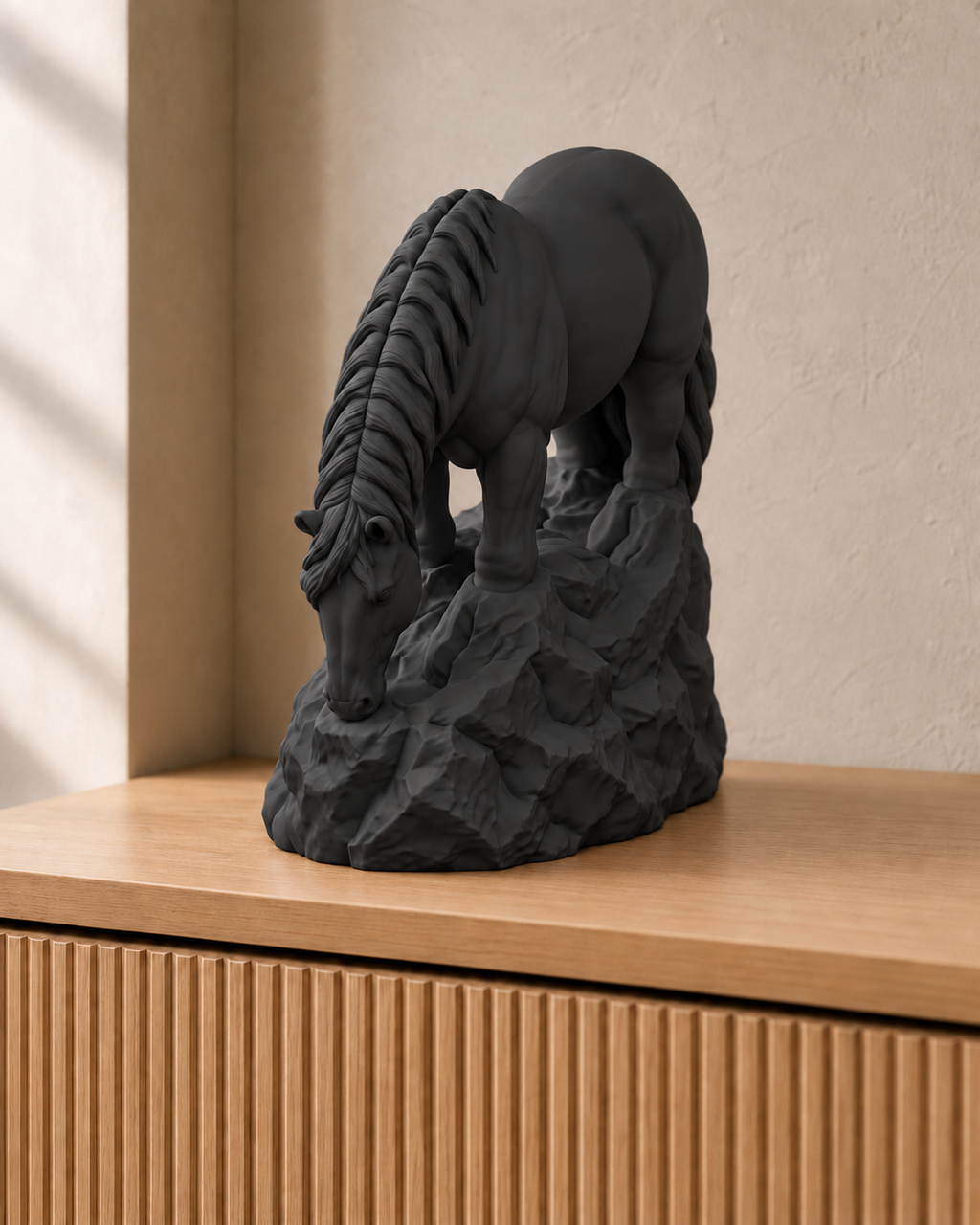 Pferd grasend – Pferdefigur – 02 schwarz