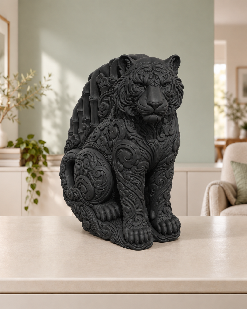 Tiger im Bambus – 02 schwarz