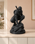 Ninja hockend - STL & 3MF - 02-schwarz