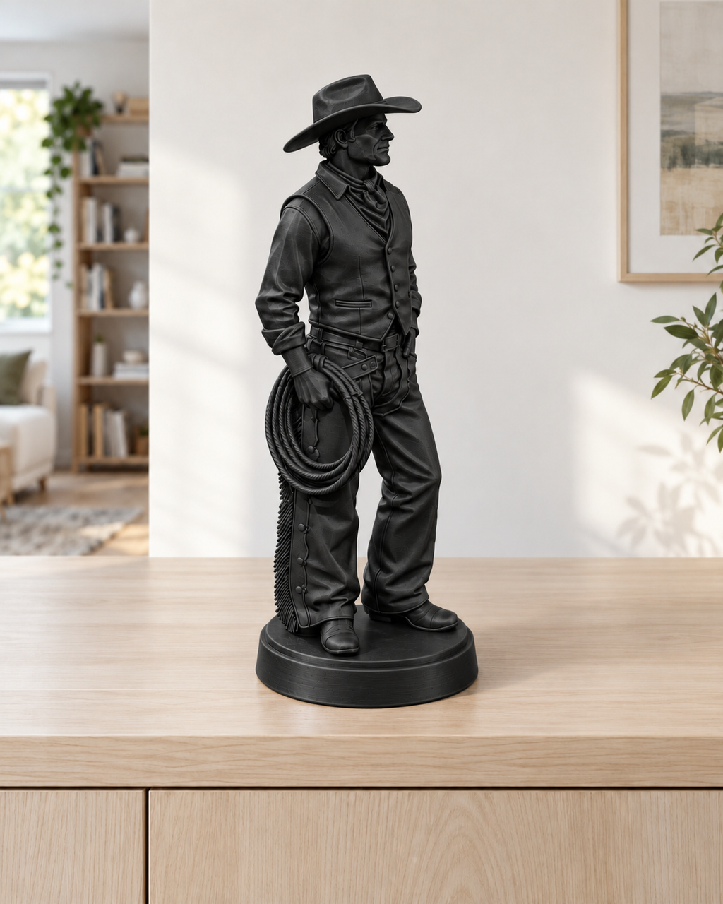 Cowboy mit Lasso - digitale Modellansicht