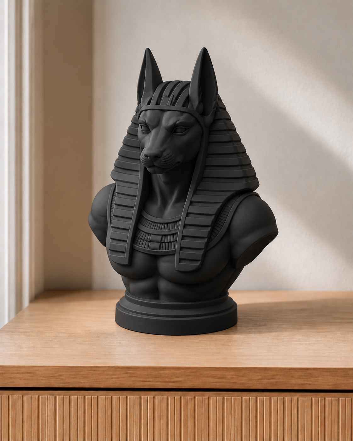Anubis – ägyptische Büste – 02 schwarz