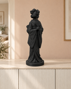 Geisha mit Fächer - 02-schwarz