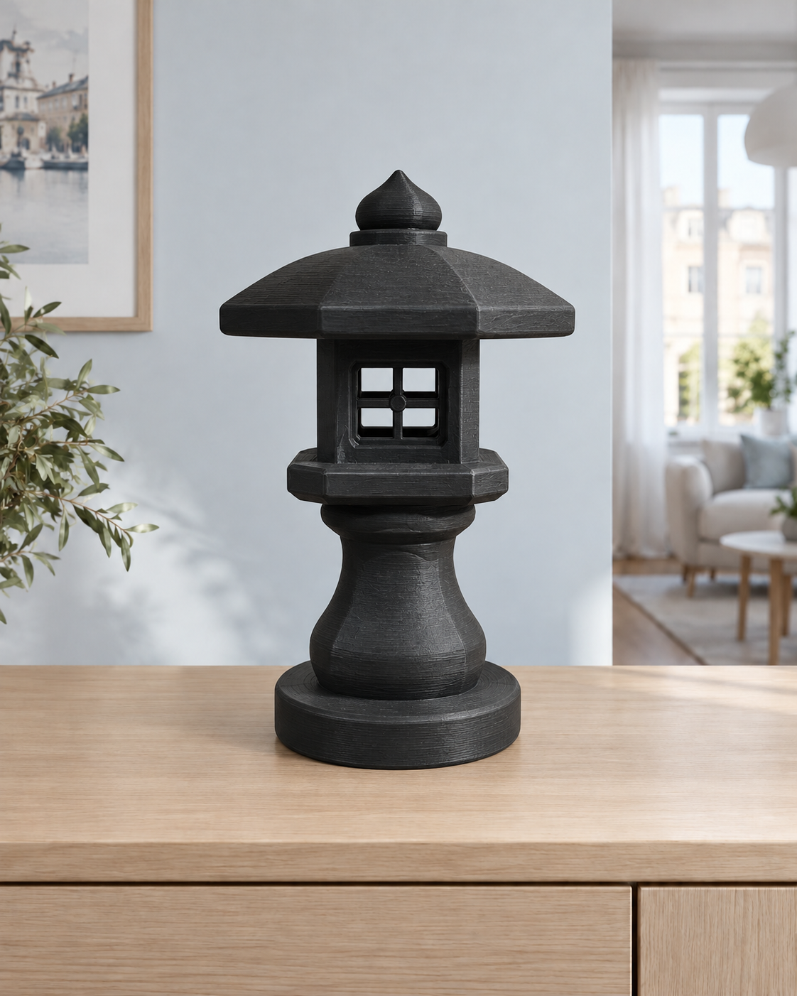 Japanische Steinlaterne – 02 schwarz