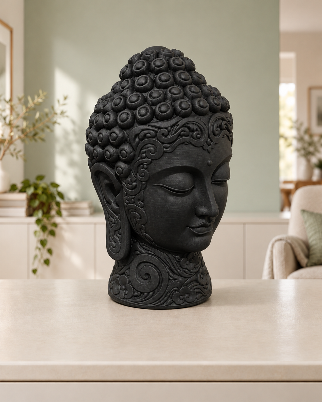 Buddha-Kopf – 02 schwarz